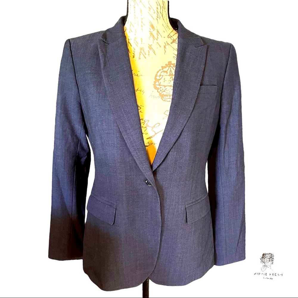 Banana Republic Fitted Wool/ Spandex  Navy Blue Women’s Blazer S Petite 10